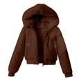 thumbnail image 1 of Womens Fleece Lined Jacket Zip Up Fuzzy Sherpa Removable Faux Fur Hooded Oversized Warm Hoodie Coat Outwear, 1 of 8