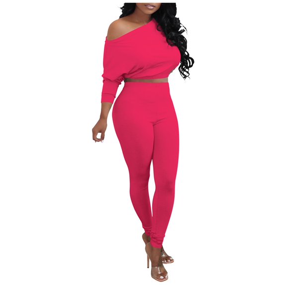 Womens Fleece Lined Leggings Fashion Women Autumn Lady Split 2 Piece Sports Suit Set Casual Solid Color Suit Winter Wool Warm Elastic Yoga Slim 0