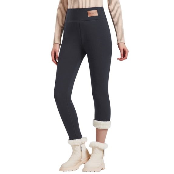 Womens Fleece Lined Leggings High Waisted Thermal Leggings Warm Winter Tights Tummy Control Soft Stretch Pants Gary S