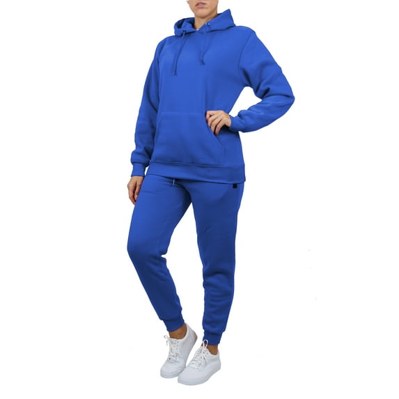 Womens Fleece Lined Pullover Hoodie And Jogger Set (S-3XL)