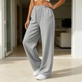thumbnail image 1 of Womens Fleece Lined Wide Leg Sweatpants Elastic High Waist Loose Casual Long Pants With Side Pockets 2XL, 1 of 6