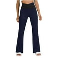 thumbnail image 1 of Womens Fleece Lined Yoga Pants High Waist Straight Leg Leggings Winter Thermal Crossover Yoga Pants with Pockets S-2XL, 1 of 6