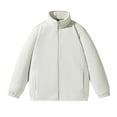 thumbnail image 1 of Womens Fleece Long Sleeved Top Solid Color Outdoor Stand Up Collar Fleece Top Casual Men's Long Sleeved Stand Up Collar Top/shirt, 1 of 2