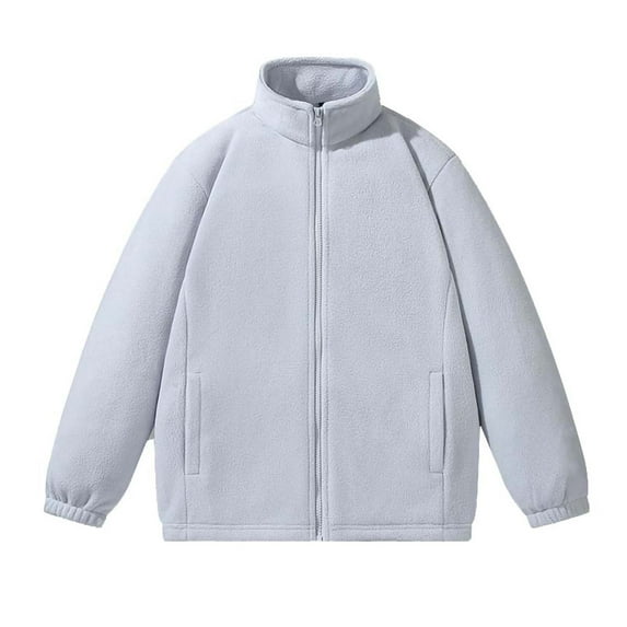 Womens Fleece Long Sleeved Top Solid Color Outdoor Stand Up Collar Fleece Top Casual Men's Long Sleeved Stand Up Collar Top/shirt