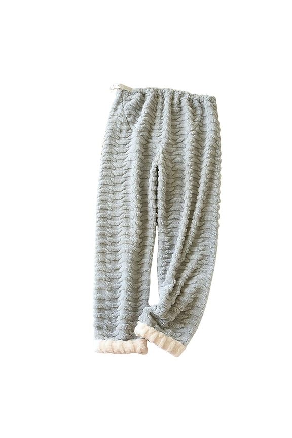 Womens Fleece Pajama Pants Fuzzy Lounge Bottoms Adjustable Elastic Waist Warm Fluffy Sleepwear for Maternity Pregnant