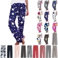 thumbnail image 1 of Womens Fleece Pajama Pants Pajama Bottoms Lounge Pants Cotton Pajama Pants Women's Casual Star-Patterned Pajama Pants Multicolor 2Xl, 1 of 7