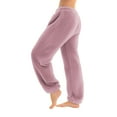 thumbnail image 1 of Womens Fleece Pajama Pants, Winter Warm Flannel Fuzzy Lounge Bottoms Long Soft Plush Fluffy Pj Pants with Pockets Pink L, 1 of 5
