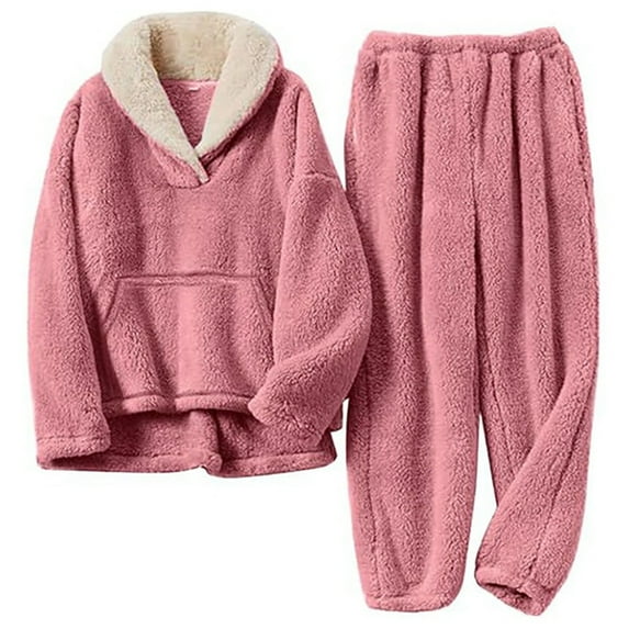 Womens Pajama Sets Long Sleeve Pullover Pants Set Lounge Sets for Women 2 Piece Winter Pajamas for Women