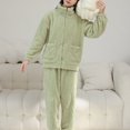 thumbnail image 1 of Womens Fleece Pajama Sets Long Sleeve Zip Up Jackets Pants Set Comfy Lounge Sets for Women Winter Womens Pajama Sets, 1 of 4