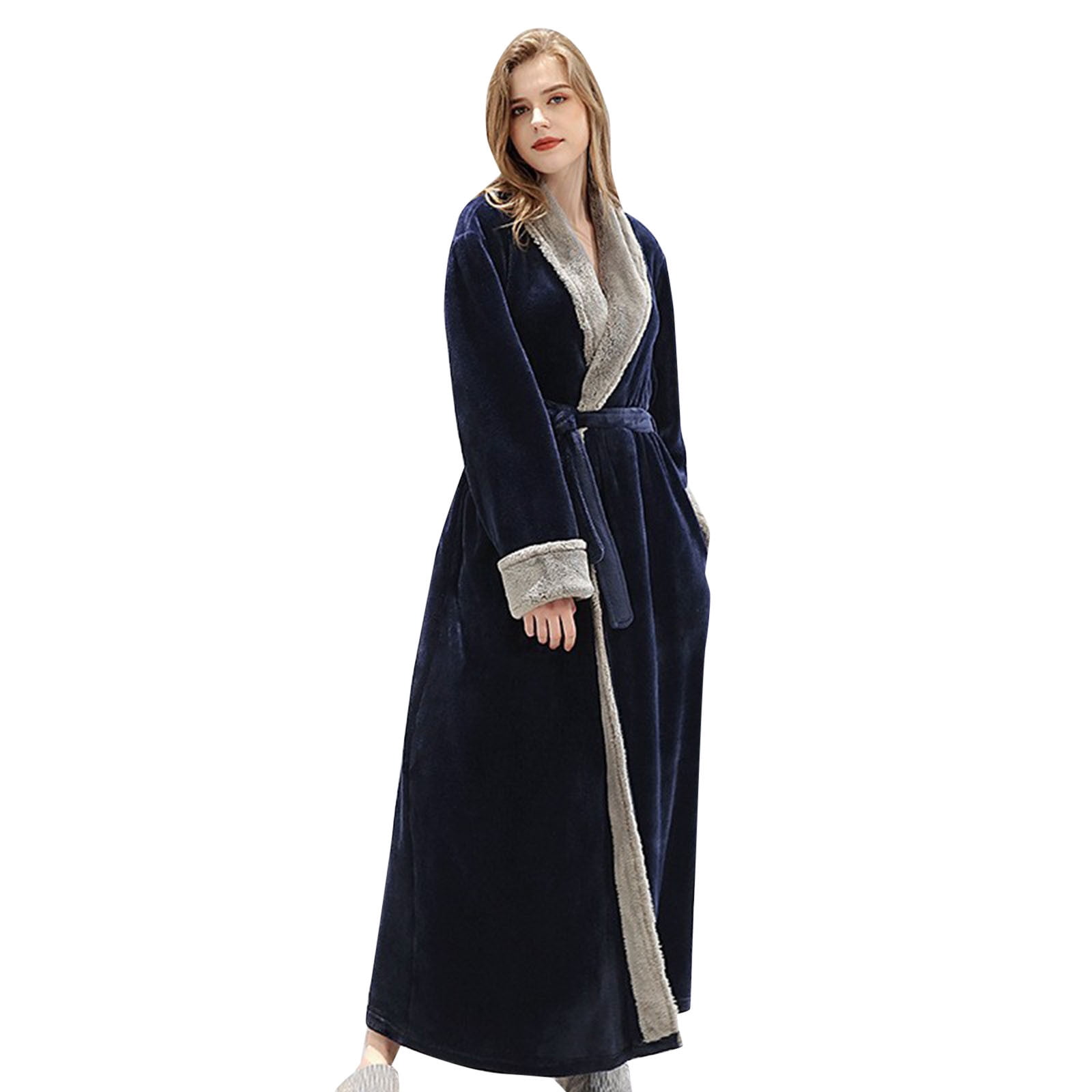 Womens Fleece Robe Soft Women 4X Robe Plush Bathrobe Fluffy Cute Ladies