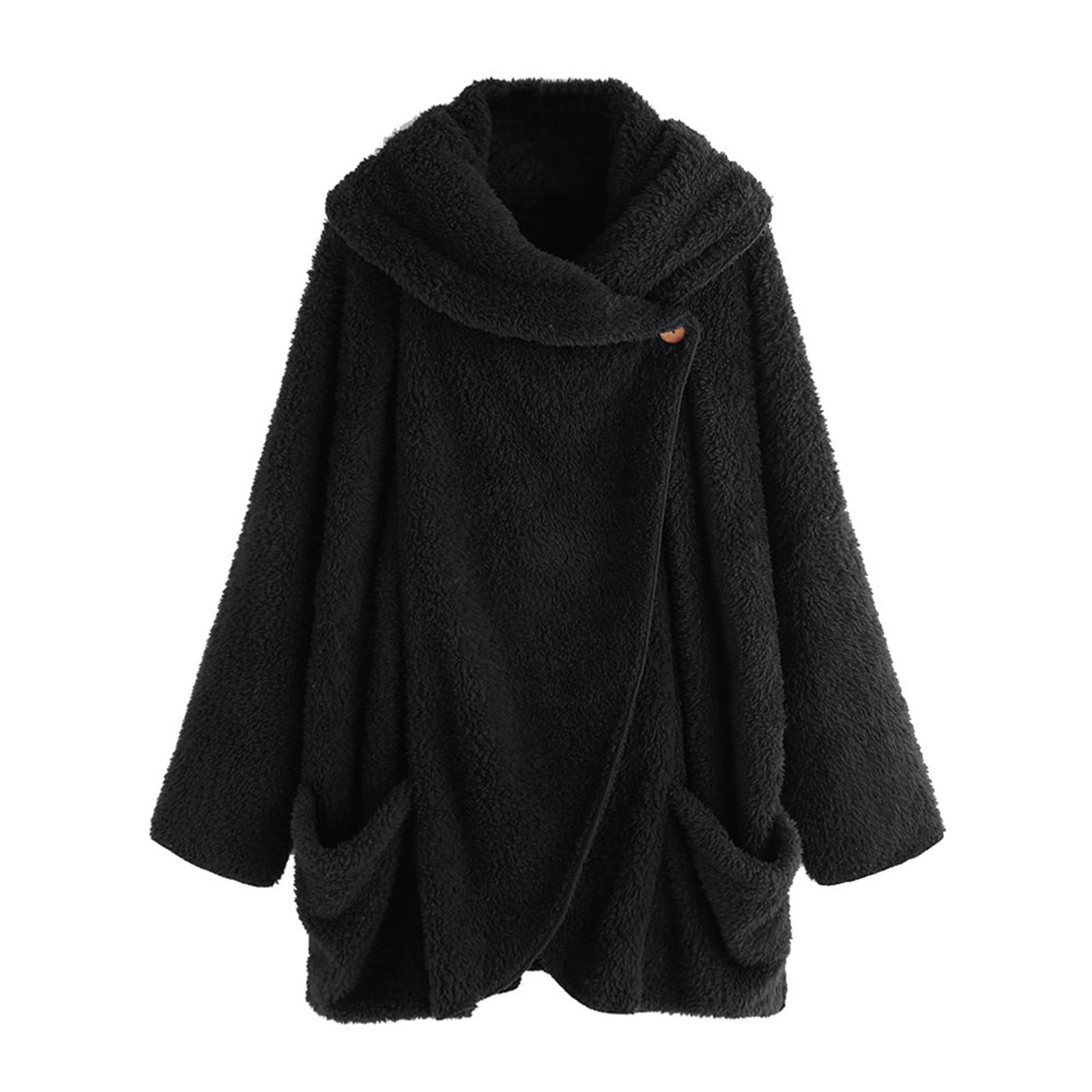 Chic Mid-Length Sherpa Fleece Coat