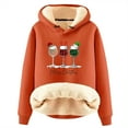 thumbnail image 1 of Womens Sherpa Sweatshirt Christmas Printed Long Sleeve Hooded Thick Warm Hoodies for Winter Thermal Pullover Sweatshirt Z1-Orange M, 1 of 3
