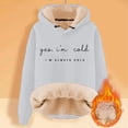 thumbnail image 1 of Womens Fleece Sherpa Sweatshirt Long Sleeve Hooded Sweatshirt Warm Hoodies (GY1 M), 1 of 3