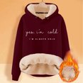 thumbnail image 1 of Womens Sherpa Sweatshirt Long Sleeve Hooded Sweatshirt Warm Hoodies (RD2 S), 1 of 4