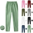 thumbnail image 1 of Womens Fleece Sweatpants Side Zip Split Hem Elastic Waist Pull On with Pockets, 1 of 8