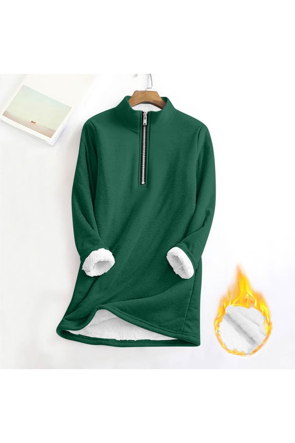 Womens Fleece Sweatshirt Oversized Jacket Casual Jumper Loose Long Sleeve Coat Winter Sweatshirt Warm Fuzzy Fluffy Zip Tops Pullover Green XXL