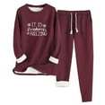 thumbnail image 1 of Womens Fleece Sweatsuits 2 Piece Outfits Sherpa Lined Sweatshirts Drawstring Joggers Pants Winter Warm Sweat Suits, L, 1 of 2