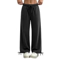thumbnail image 1 of Womens Fleece Wide Leg Sweatpants High Waisted Athletic Sweat Pants Winter Baggy Workout Pant with Pockets, 1 of 1