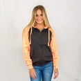 thumbnail image 1 of Womens  Fleece full Zippered Hoody Fashion Hoodie Orange Charcoal-XL, 1 of 1