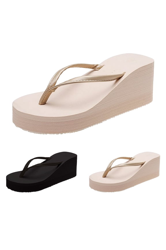 Womens Flip Flops Comfortable Platform Wedge Thong Sandals Walking Shower Orthopedic Shoes for Summer Beach Travel White Size 5.5