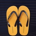 thumbnail image 1 of Womens Flip Flops Yellow PVC Waterproof Beach Sandals Quick-Dry Non-Slip for Pool Shower Casual Travel by ShineAvenue,Size 38, 1 of 6