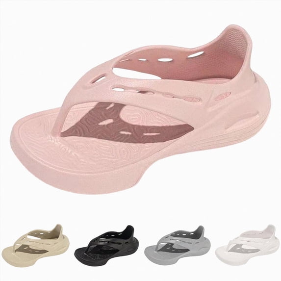 Womens Flip Flops with Comfortable Arch Support Orthotic Thong Sandals Cushion Sport Slides Stress on Feet Summer Slippers Khaki Size 9.5
