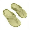 thumbnail image 1 of Womens Flops RYDCOT Womens Sandals Lazy Shoes Women's Orthotic Flops with Arch Support Soft Thong Pillow Sand Green 7(38), 1 of 4