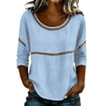 thumbnail image 1 of Womens Floral Babydoll Tops，Boho Floral Tops Casual Summer Shirts 3/4 Puff Sleeve Pleated Blouse Women'S Print T Shirt Embroidered Tops Floral Blouses For Women Plus Size Bohemian Clothes XL, 1 of 9