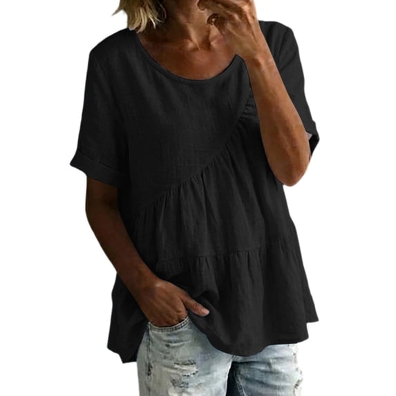Womens Floral Babydoll Tops,Floral Blouses For Women Lace 3/4 Sleeve Flowy Tunic 3/4 Puff Sleeve Pleated Blouse Boho Floral Tops Peasant Blouses Business Casual Outfits Office Work Tops 3XL
