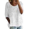thumbnail image 1 of Womens Floral Babydoll Tops，Women'S Print T Shirt 3/4 Puff Sleeve Pleated Blouse Floral Blouses For Women Plus Size Bohemian Clothes Boho Floral Tops Peplum Tops For Women Womens Boho Tops 3XL, 1 of 4