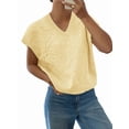 thumbnail image 1 of Womens Floral Cute Cap Sleeve Tops 3D Flower Decor Knit Tank Top Loose Spring Fall Summer Clothes 2025 Light Yellow L, 1 of 7