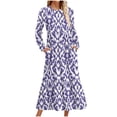 thumbnail image 1 of Womens Floral Dress Women's Spring Winter Long Sleeved Solid Color Loose Round Neck Long Fashionable Comfortable Casual Dresses for Women Purple S-2XL, 1 of 4