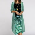 thumbnail image 1 of Womens Floral Flowy Midi Dress with Jacket 2 Piece Set 3/4 Sleeve Summer Cocktail Wedding Guest Chiffon Dress, 1 of 9
