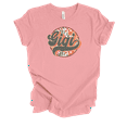 thumbnail image 1 of Womens Floral Groovy Vintage Mother's Day Circle Design Ladies Pink Short Sleeve T-Shirt-Gigi-3X-Large, 1 of 1