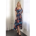 thumbnail image 1 of Womens Floral High-Low V-Neck Maxi Dress, 1 of 5