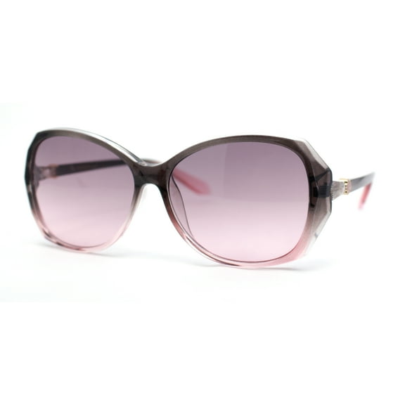 Womens Floral Jewel Hinge Dimensional Bevel Cut Butterfly Sunglasses Slate Pink