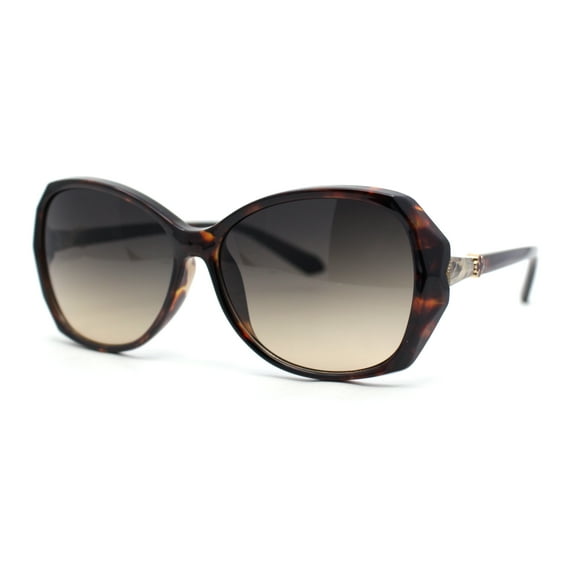 Womens Floral Jewel Hinge Dimensional Bevel Cut Butterfly Sunglasses Tortoise - Brown