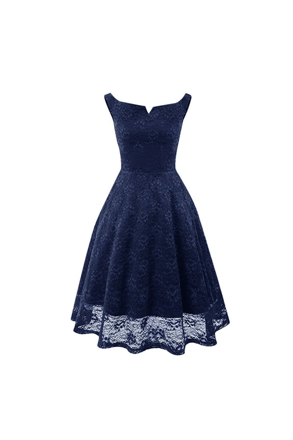 Womens Floral Lace Homecoming Dresses Sexy Sleeveless Vneck Vintage Elegant Cocktail Dress Wedding Guest Formal Dress