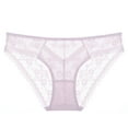 thumbnail image 1 of Womens Floral Lace Panties Bikini - Purple Breathable & Seamless Look Everyday Comfort Underwear, 1-Pack,Size L, 1 of 2