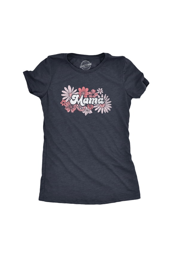 Womens Floral Mama T Shirt Funny Cute Vintage Mothers Day Flower Gift Tee for Ladies Womens Graphic Tees
