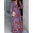 thumbnail image 1 of Womens Floral Maxi Dress Casual Deep V Neck Long Sleeve Long Evening Dress Cocktail Party Wedding Dresses, 1 of 4
