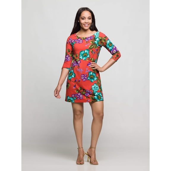 Womens Floral Print A-Line Dress