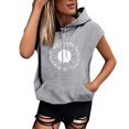thumbnail image 1 of Womens Floral Print Hooded Sweatshirt Crew Neck Hoodies Short Sleeve Pullover Lightweight Loose Tops, 1 of 3