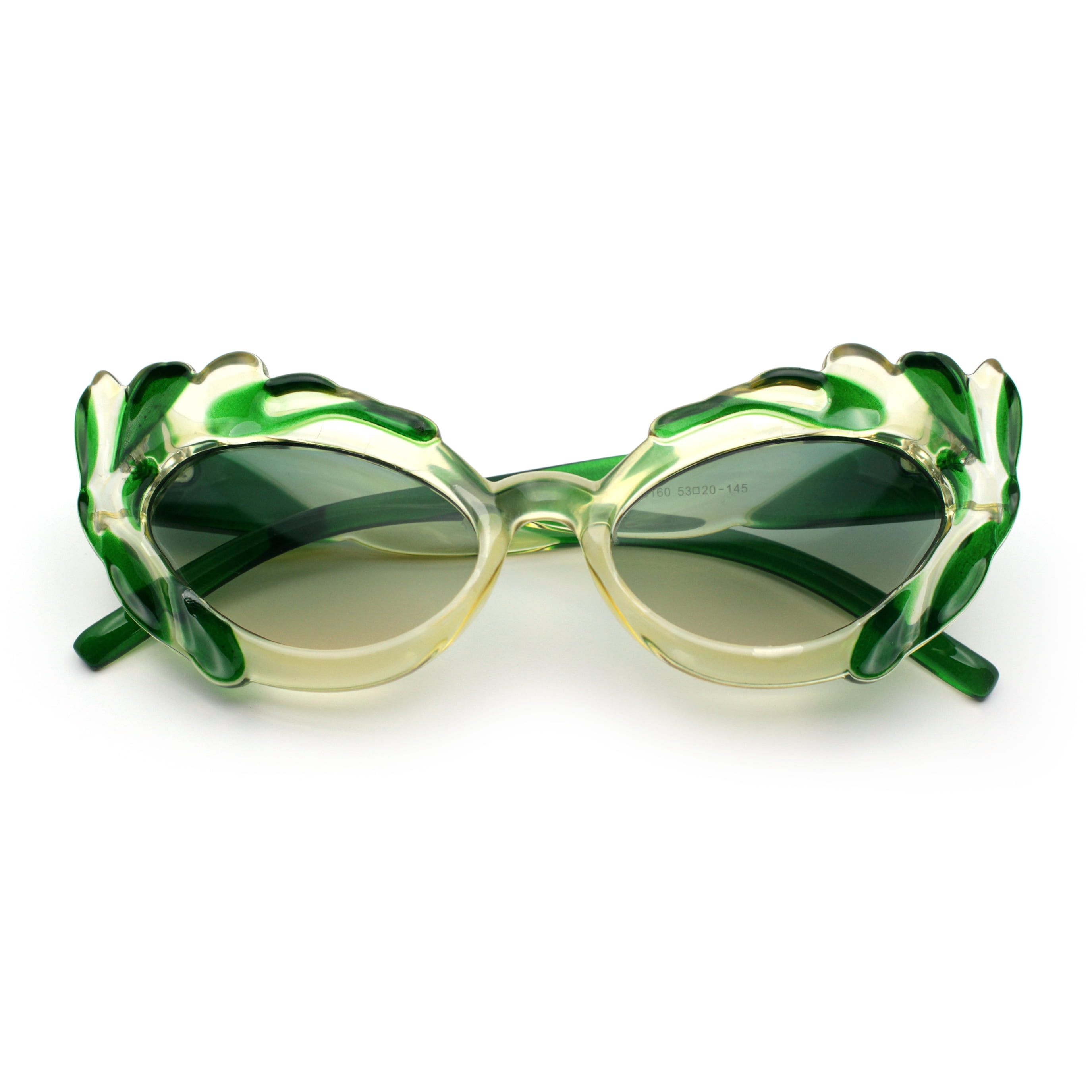 Womens Floral Thick Plastic Foliage Oval Retro Fashion  display picture 1