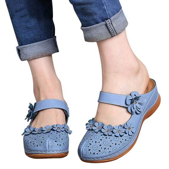 Womens Floral loafers Shoes Comfortable Slip On Sneakers Dressy Ladies Mary Jane Flat Shoes