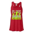 thumbnail image 1 of Womens Floss Like A Boss Flowy Racerback Tank Top T-Shirt, 1 of 1