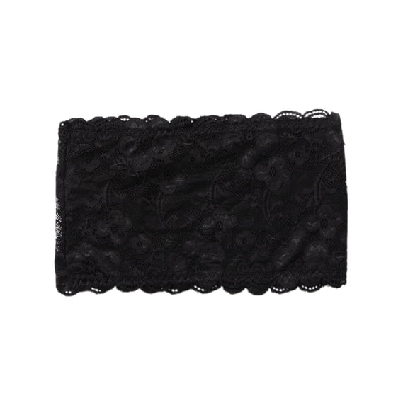 Womens Flower Lace Seamless Bandeau Crop Tube Top Bras Strapless No Padded Chest Wrap Bralettes Intimates Underwear