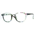 thumbnail image 1 of Womens Flower Pattern Thin Plastic Horn Rim Reading Glasses Green Pink, 1 of 4