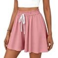 thumbnail image 1 of Womens Flowy High Waisted Shorts Loose Fit Drawstring Casual Summer Shorts with Side Pockets Gray S, 1 of 4
