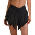 thumbnail image 1 of Womens Flowy Mini Skirt Irregular Asymmetrical Drawstring Trendy Short Gothic Skirts Streetwear Black M, 1 of 6